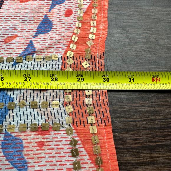 Chicos Whimsy Waves Violet Top Sz 3 XL Sheer Multicolor Artsy Flowy sequins - Picture 12 of 12